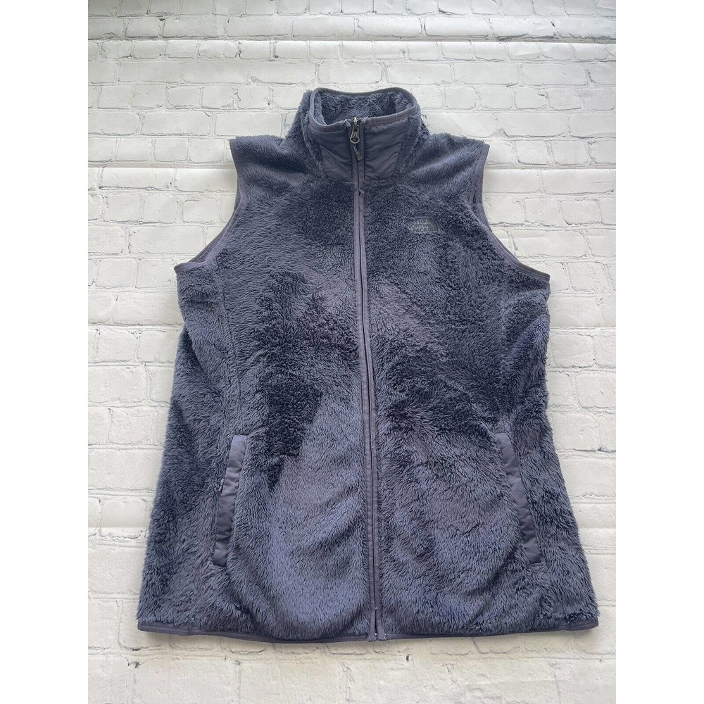 The North Face Women's Sherpa Fleece Blue Full Zip Up Vest Sz Med Soft Warm